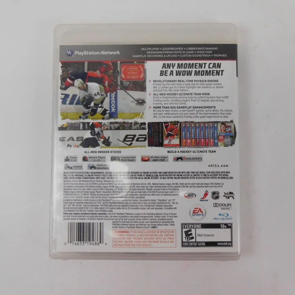 NHL 11 Authentic Sony Playstation 3 PS3 Video Game
